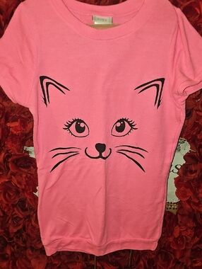 Piper Girls Pink Cat Face Mini Dress Size 10/12